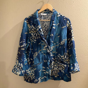 Coldwater Creek Womens Medium Linen Blend Blazer